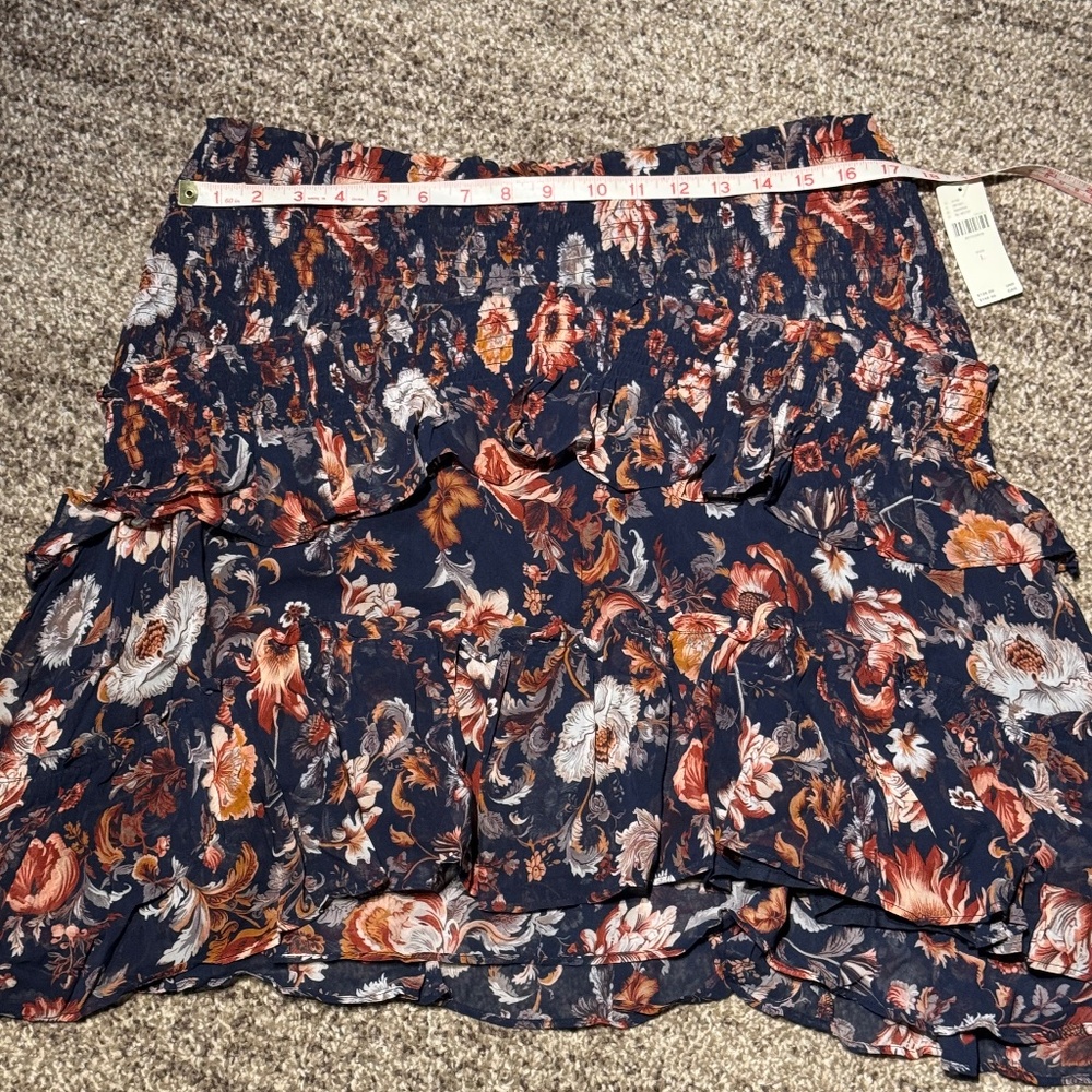 Anthropologie Asymmetrical Smocked Mini Skirt - Picture 5 of 7